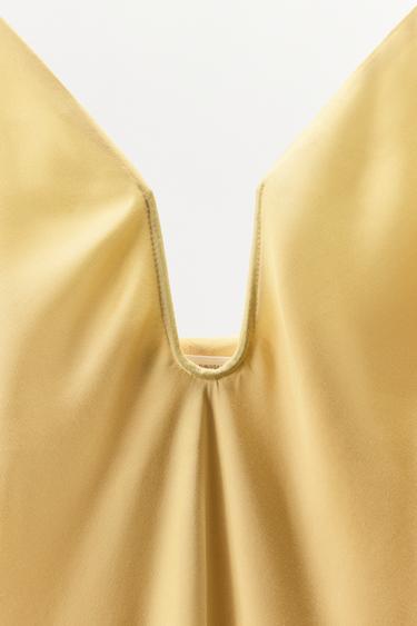 ROBE LONGUE 100% VISCOSE - Jaune de Zara - Image 6
