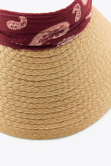 VISIÈRE TRESSÉE FOULARD IMPRIMÉ - Beige clair de Zara - Image 3