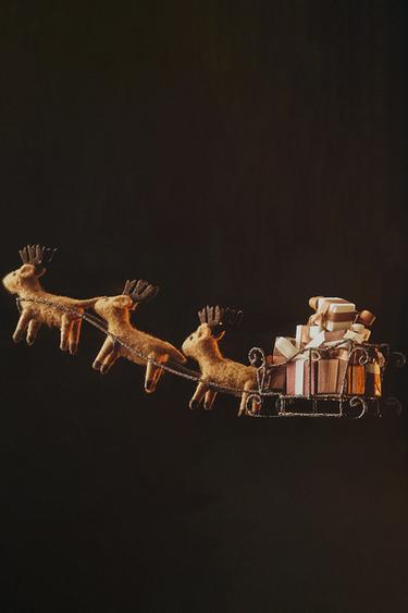 DÉCORATION TRAÎNEAU ET RENNES NOËL - Marron de Zara - Image 4