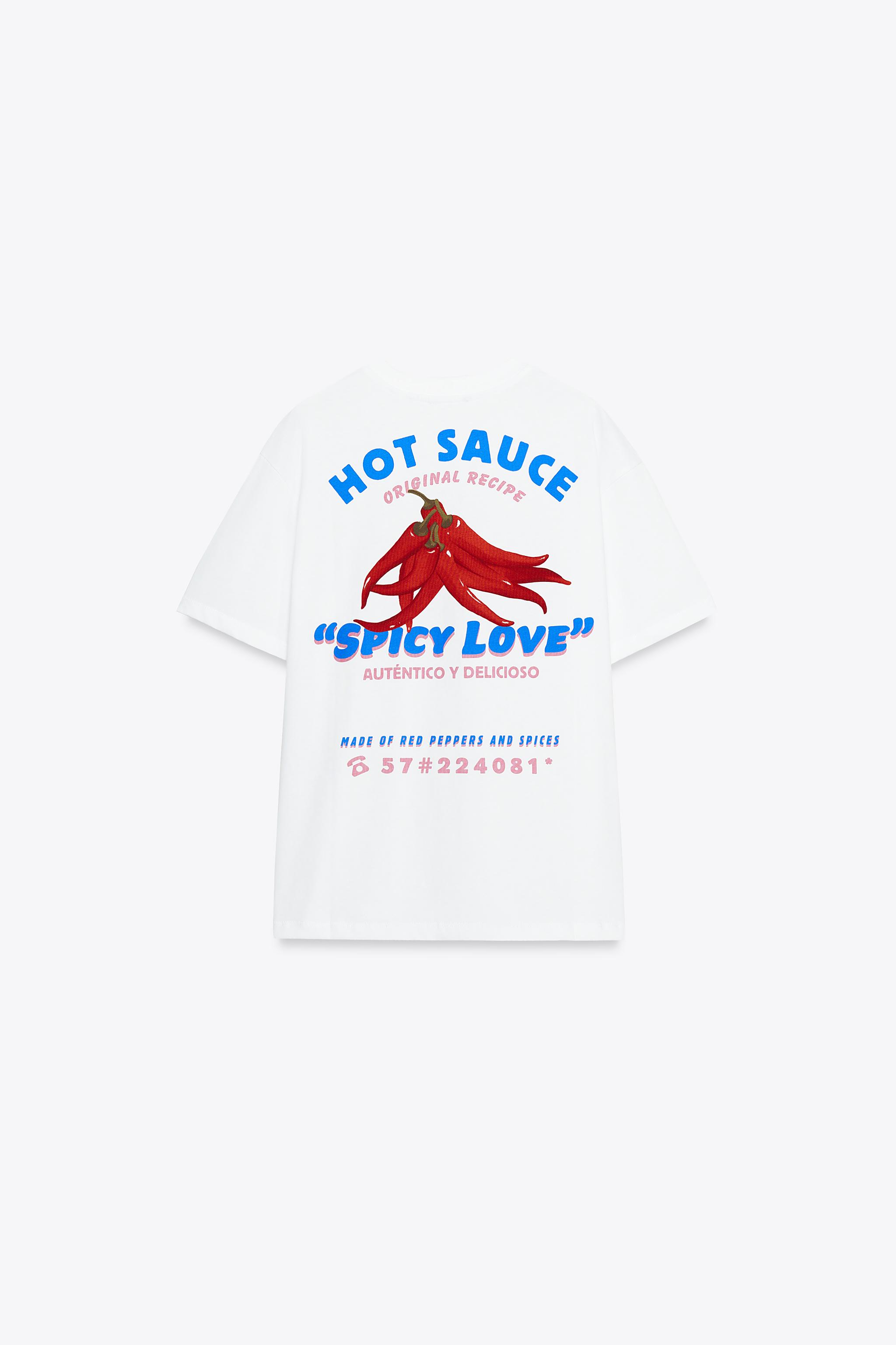 スペイン発送 ZARA テキストプリントTシャツ カジュアル 人気！ テキストプリントTシャツ - ホワイト | ZARA Japan / 日本