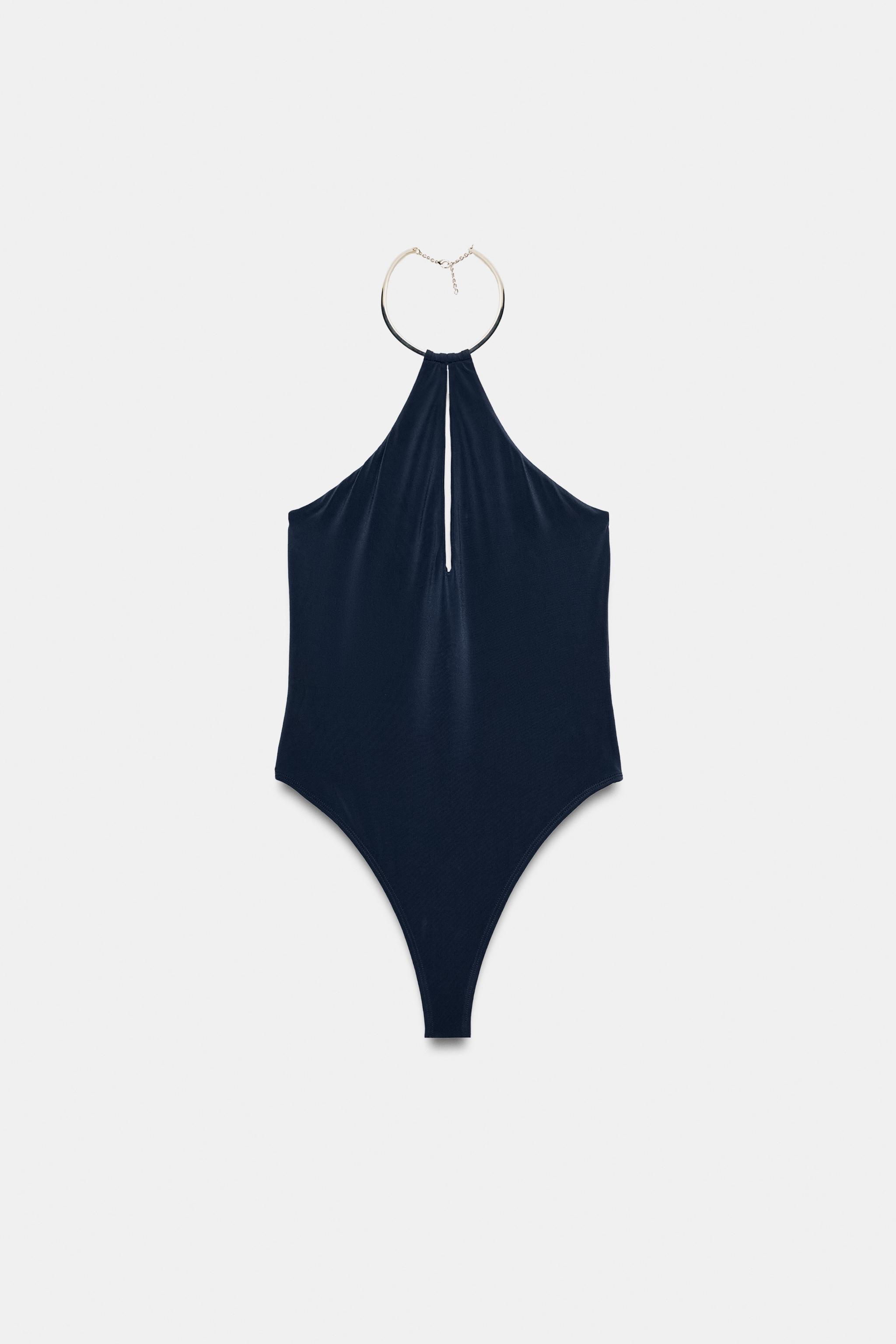 Боди CHOKER, завязка на шее — Zara — фото 4
