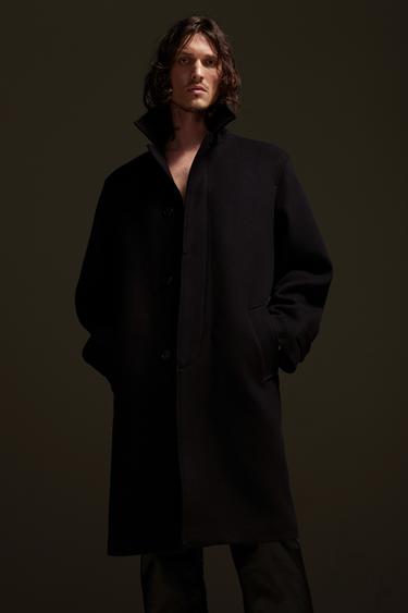 ABRIGO MEZCLA LANA MANTECO ® - Marrón de Zara