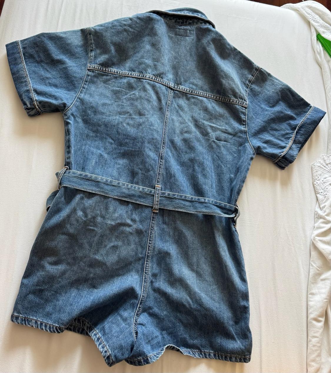 TRF DENIM PLAYSUIT WITH BELT - Image 2