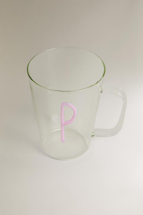 MUG BOROSILICATE INITIALE P - Rose de Zara - Image 1