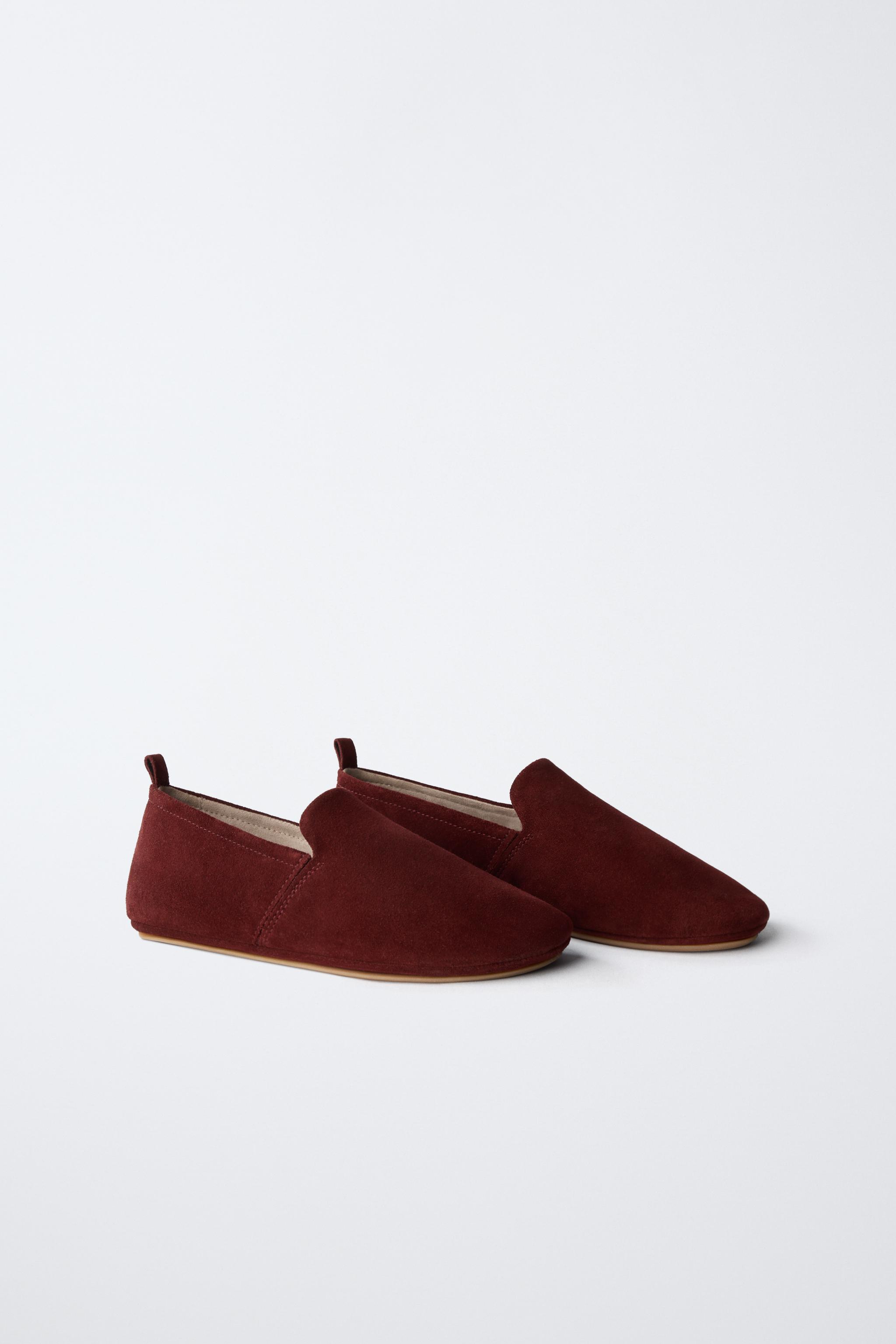 LIMITED EDITION LEATHER SLIPPERS — Burgundy Red