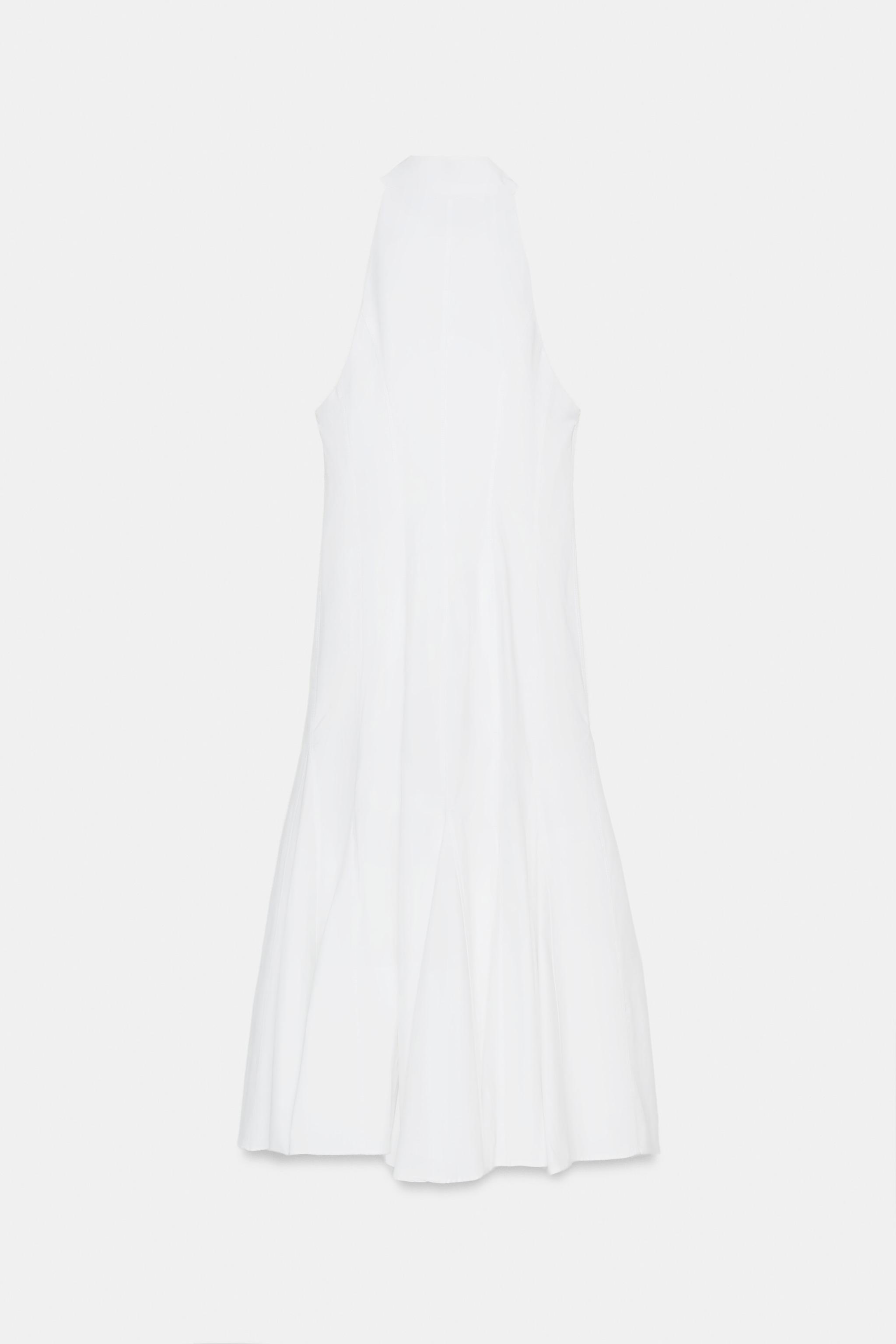 ROBE MI-LONGUE HALTER À GODETS