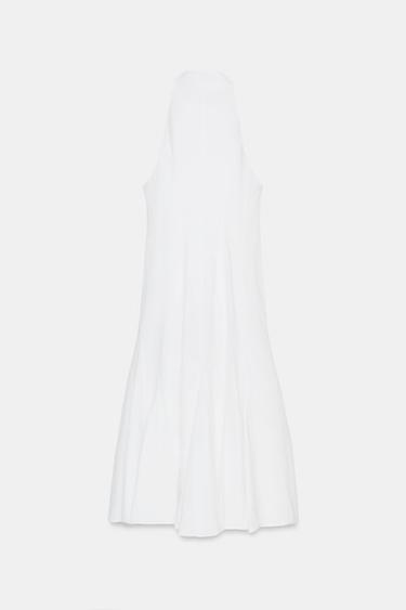 HALTER NECK MIDI DRESS WITH GODET HEM - White by Zara - Image 7