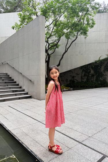 Zara 人造漆皮厚底涼鞋 - 紅色