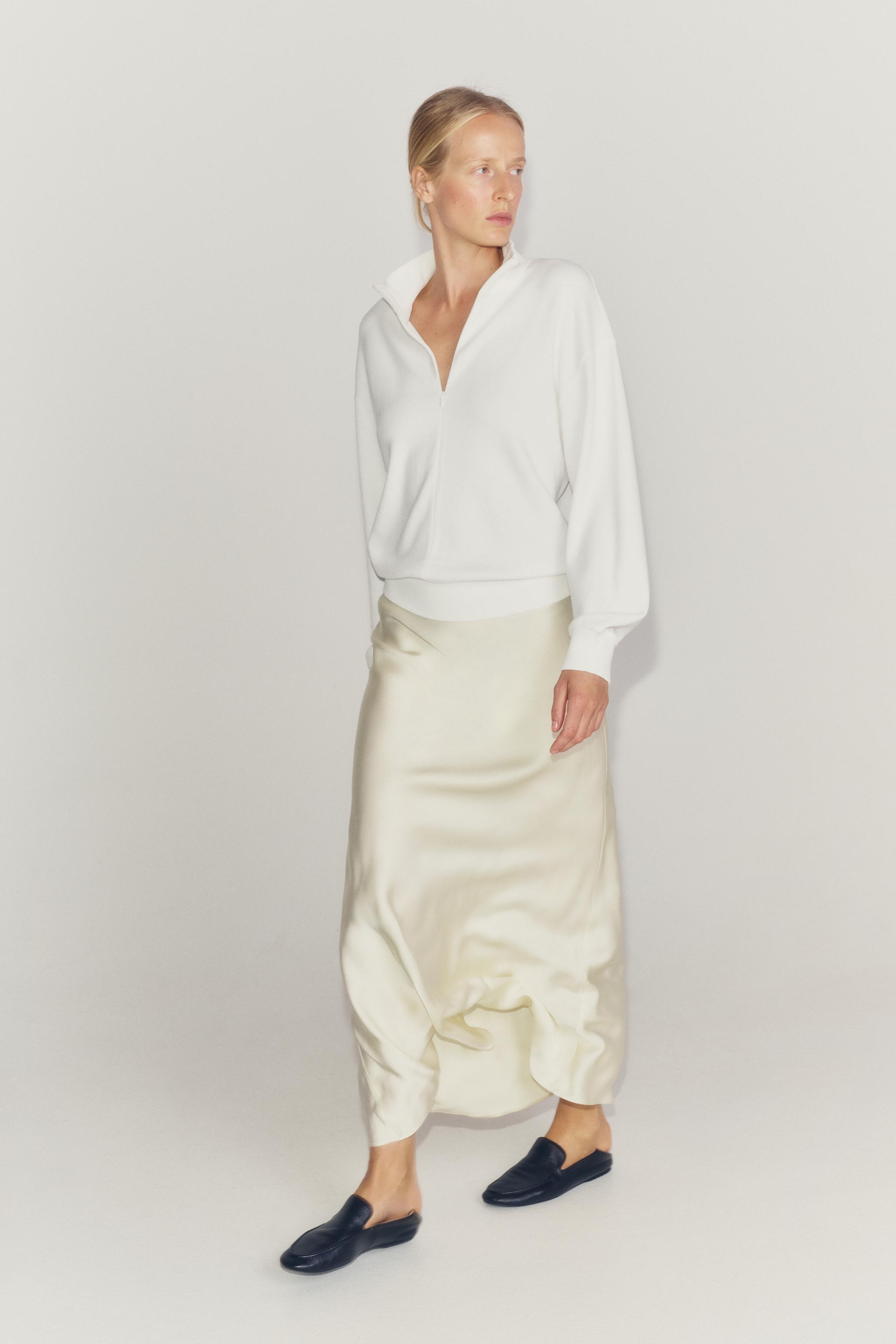 ZIP SWEATSHIRT — White