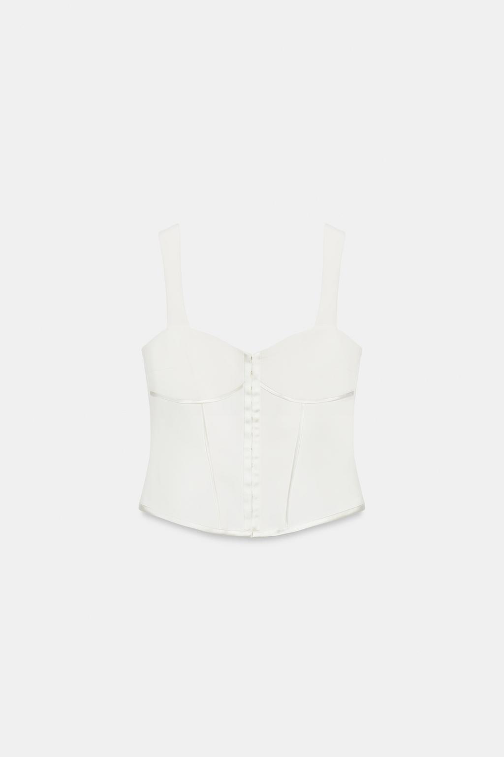 SATIN TRIM BUSTIER TOP