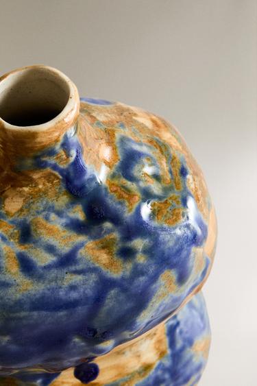 VASE IRRÉGULIER COLORÉ - Sable / Bleu de Zara - Image 3