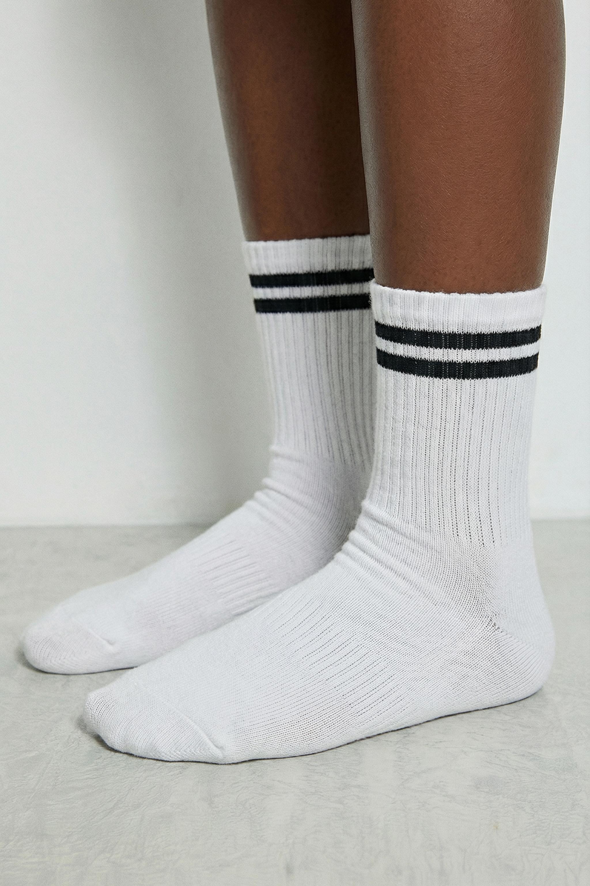 TWO-PACK OF MID-CALF STRIPED SPORTS SOCKS