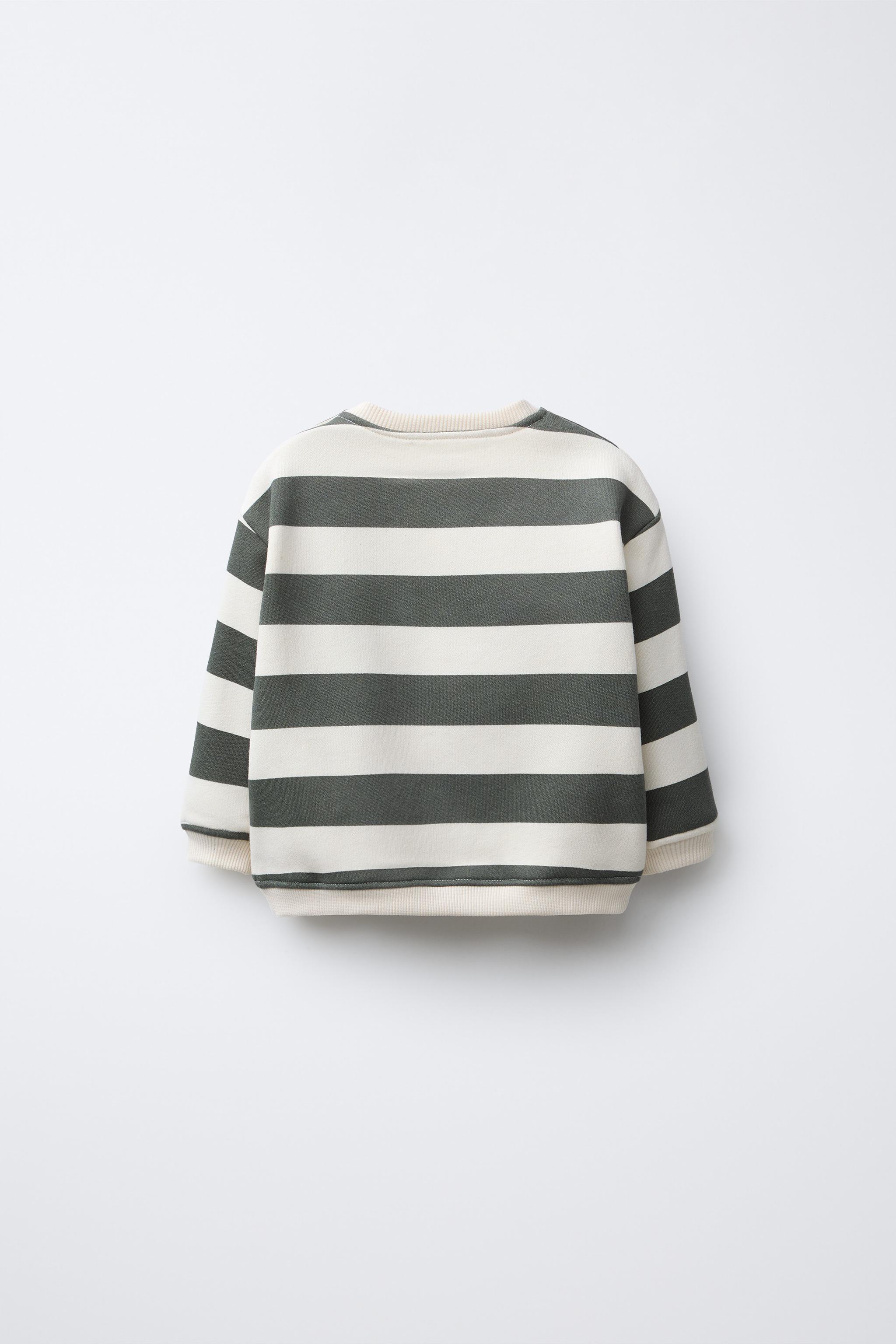 STRIPED BEAR PATCH SWEATSHIRT