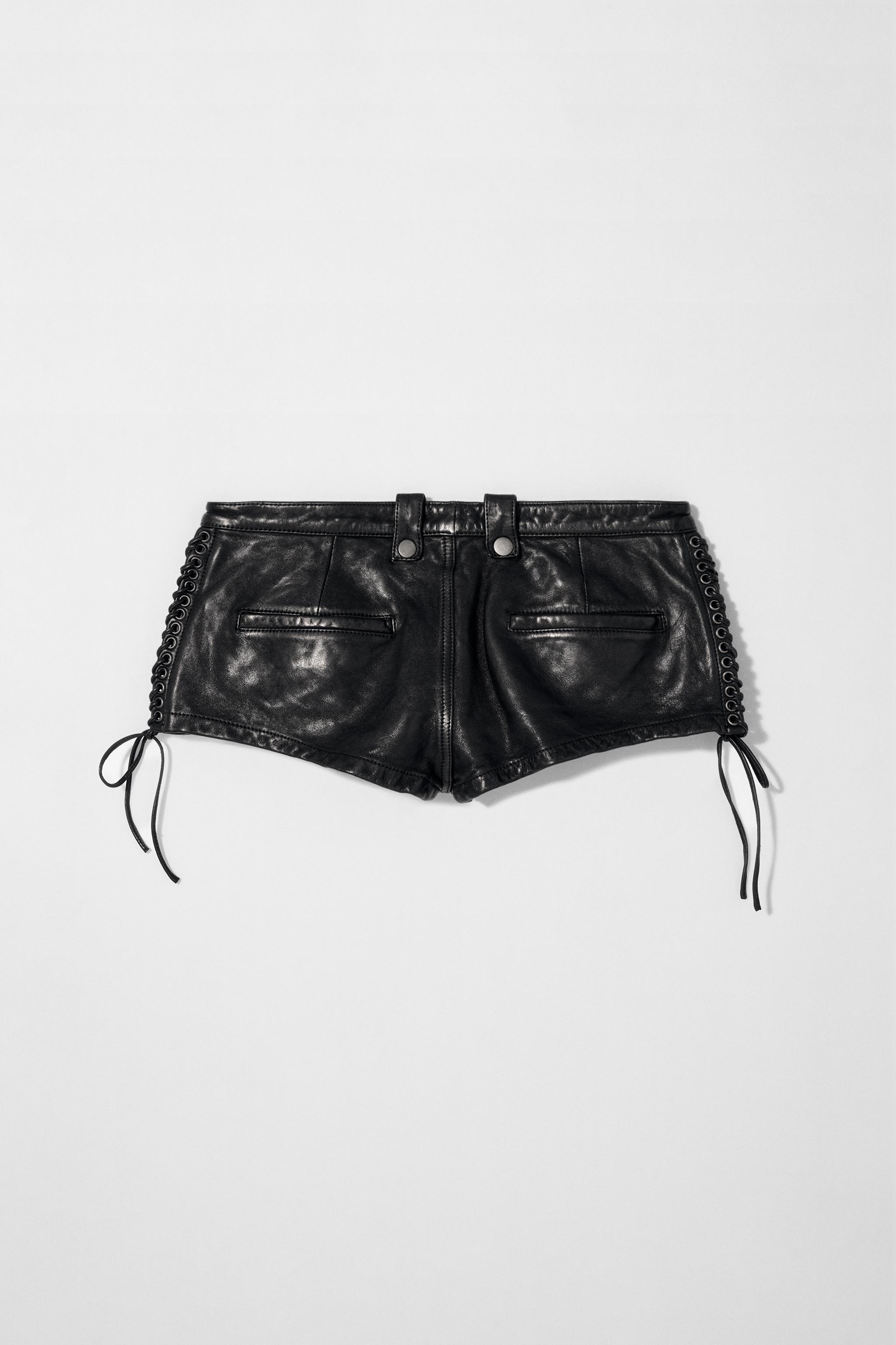 LEATHER SHORTS KATE MOSS X ZARA Black ZARA United States
