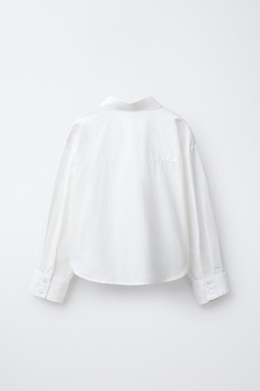 3D FLORAL POPLIN SHIRT - White by Zara - Image 1