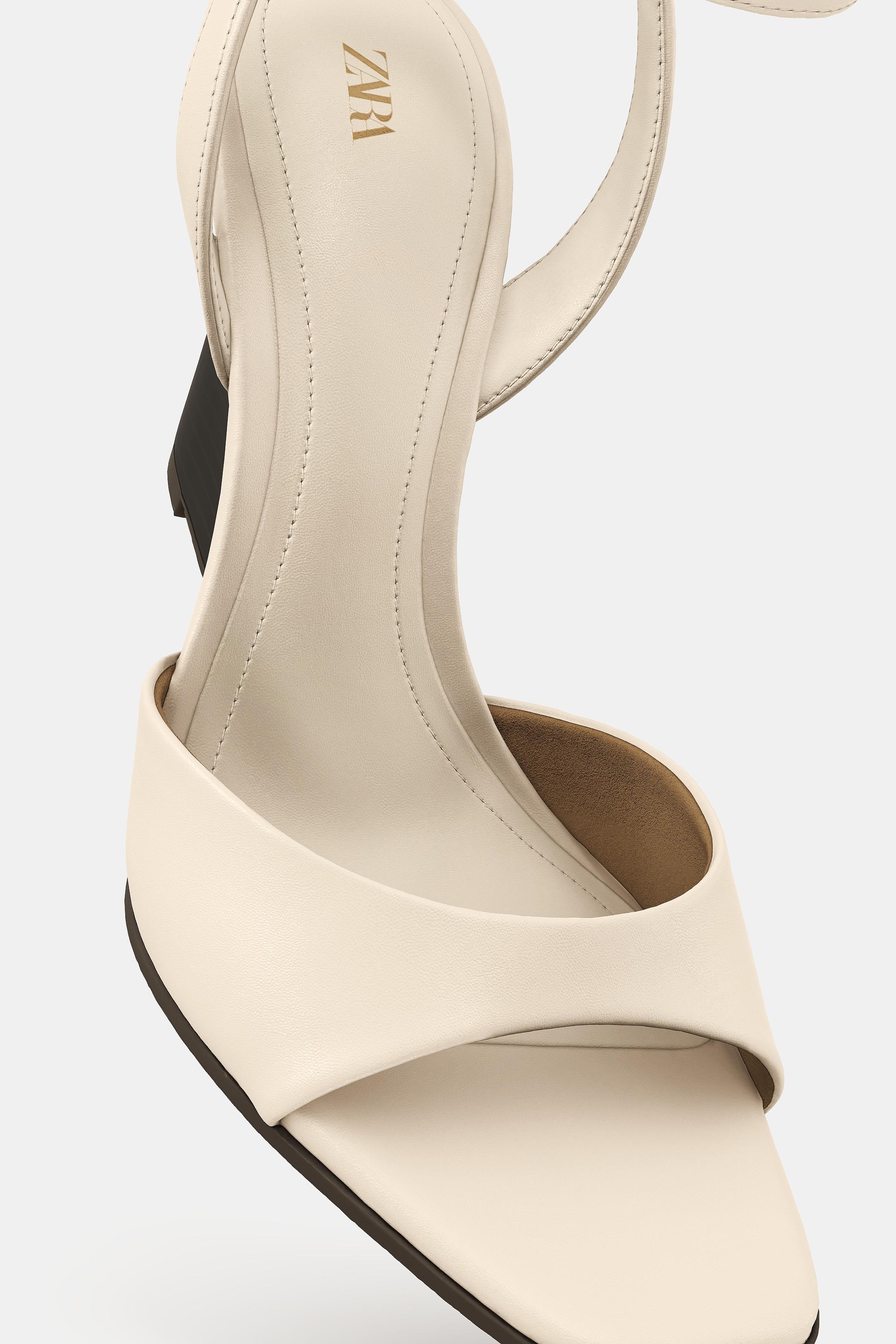 WEDGE HEELED SANDALS - Ecru White by Zara