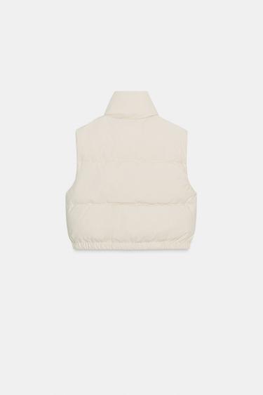 RUBBERISED QUILTED GILET - Light beige by Zara - Image 5