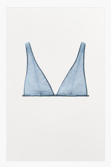 GLAMŽYTA 100 % ŠILKO „BRALETTE“ LIEMENĖLĖ „LIMITED EDITION“ – Light blue – „Zara“