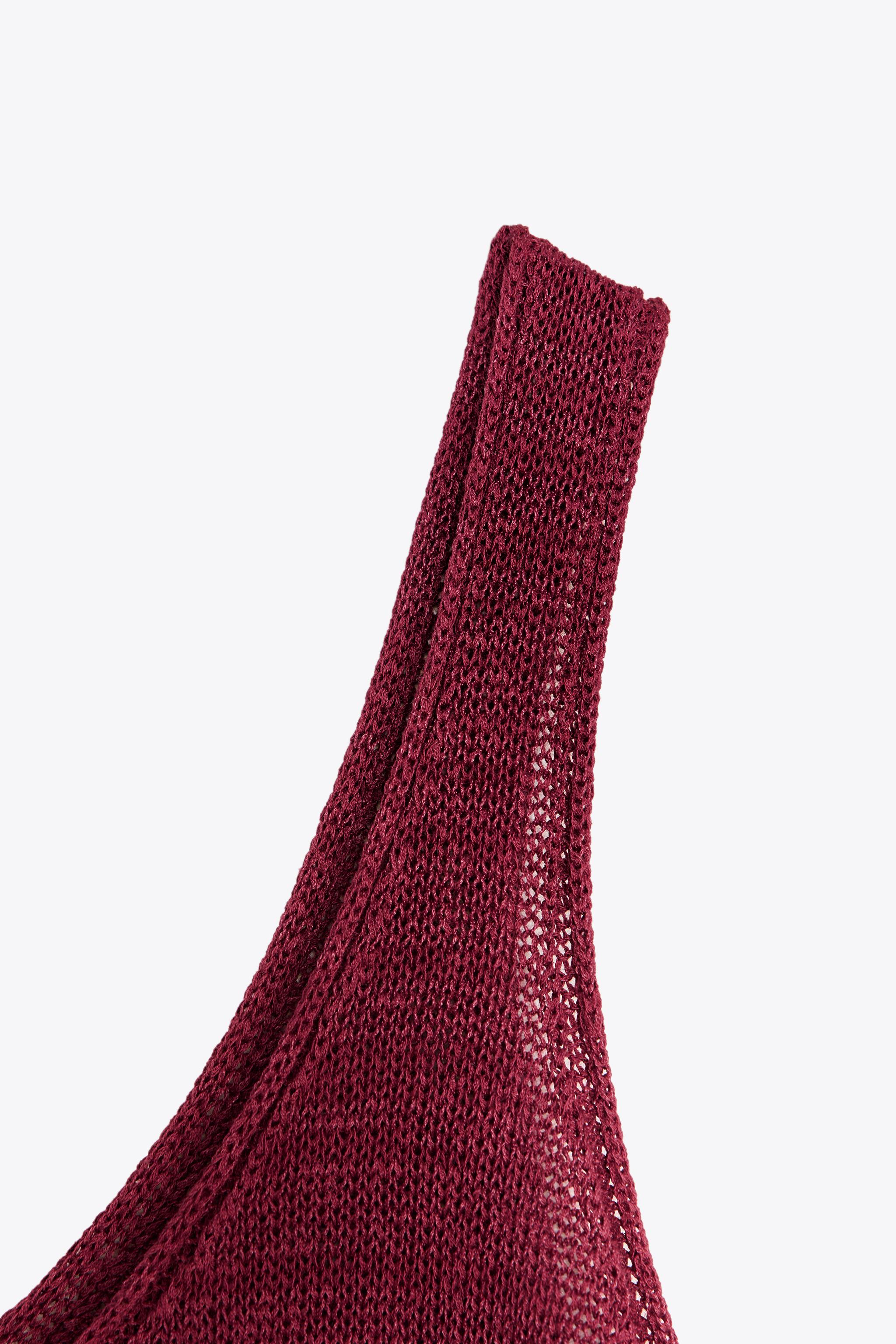 リネンブレンド ニット トップス - エンジ | ZARA Japan / 日本
