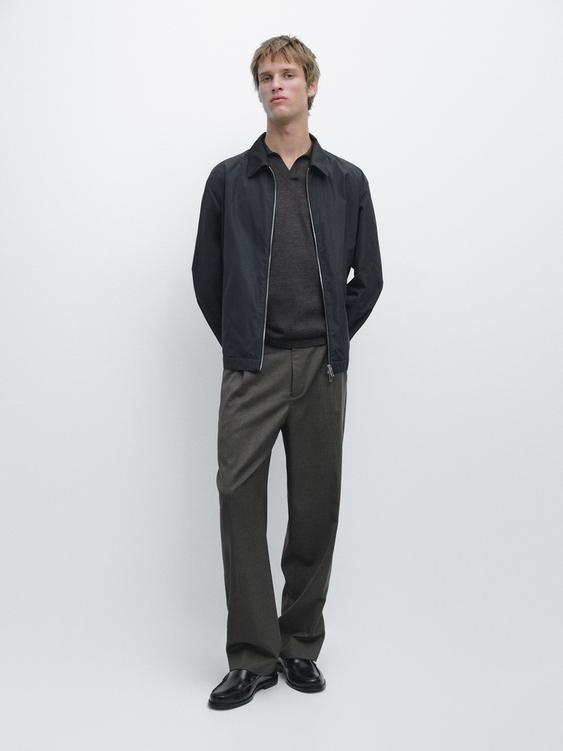 Short technical fabric jacket