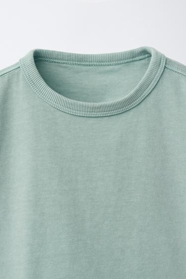 PLAIN GARMENT DYE T-SHIRT - washed green by Zara - Image 2