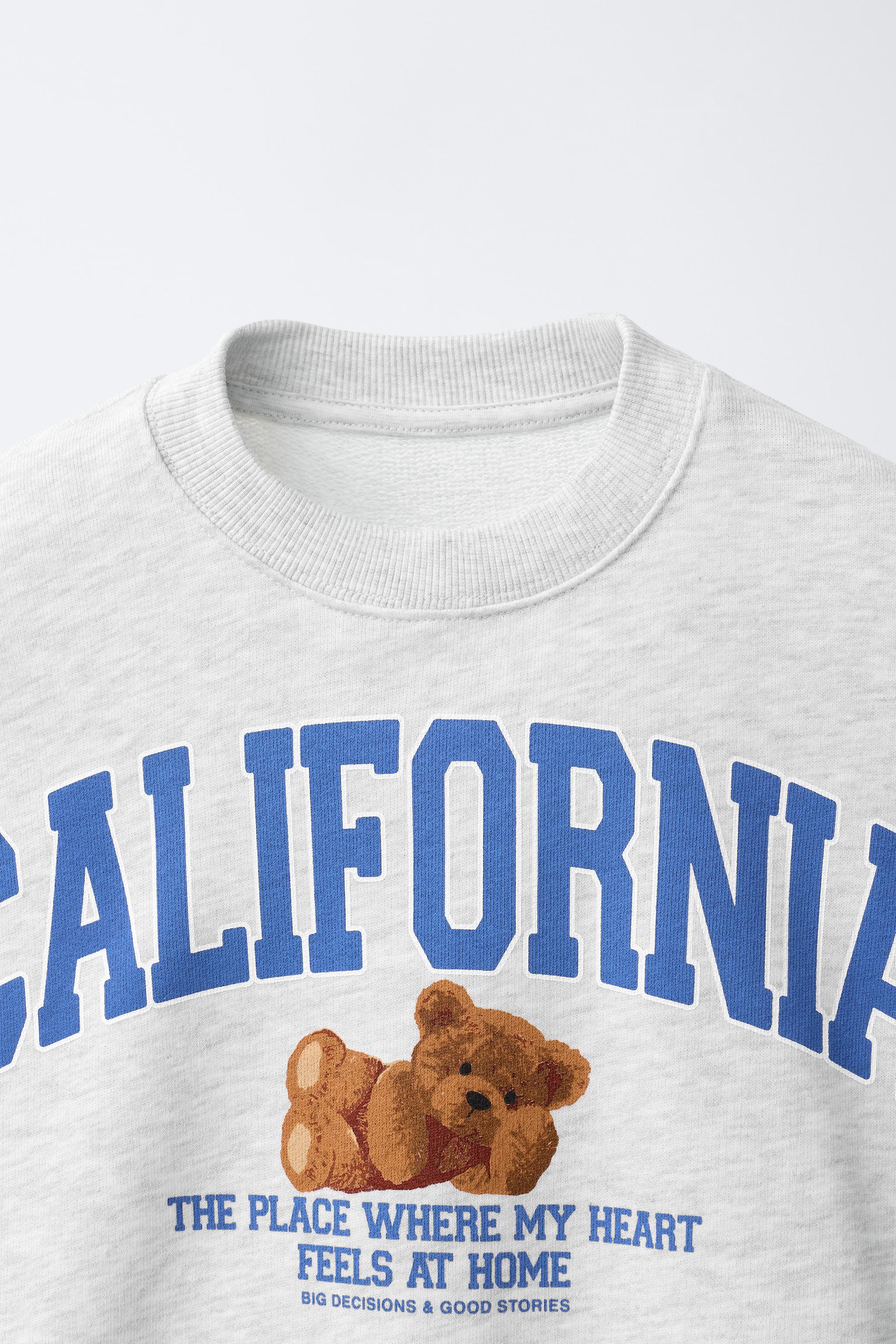 TEXT AND BEAR PRINT SWEATSHIRT