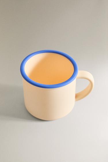 KIDS' CONTRAST SILICONE MUG - Ecru / Blue by Zara - Image 1