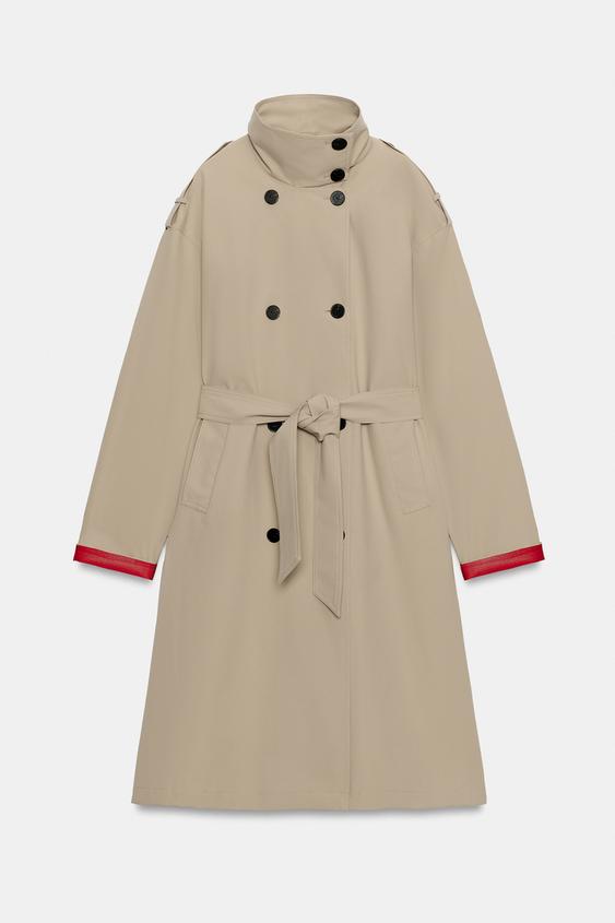 WATER-REPELLENT WINDPROOF TRENCH COAT WITH BELT - camel by Zara - Image 9
