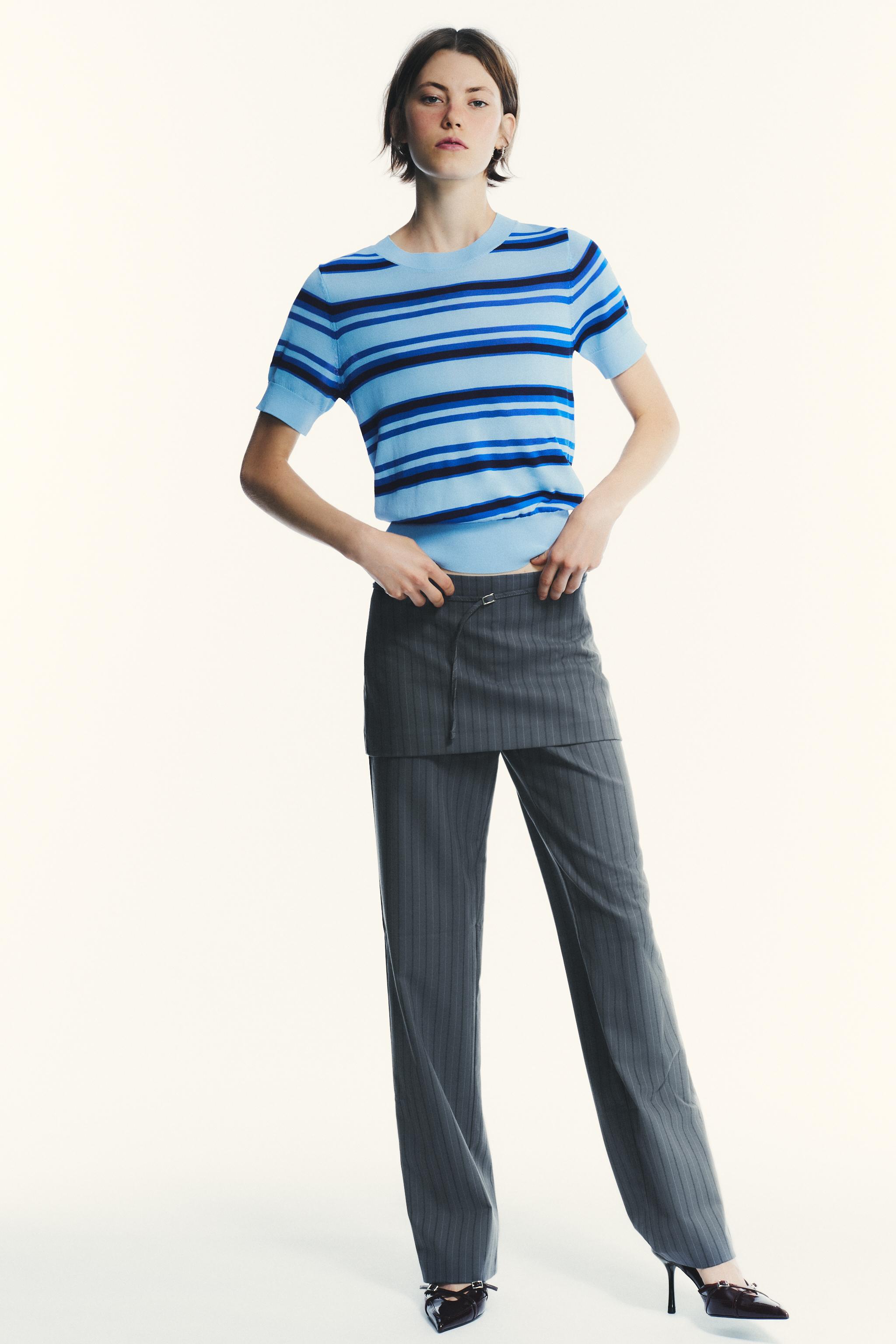 【ZARA】ST SKRT 14 プリーツ入りコットンスカート 2743/706/506 ST SKRT 14 - Light khaki | ZARA United States