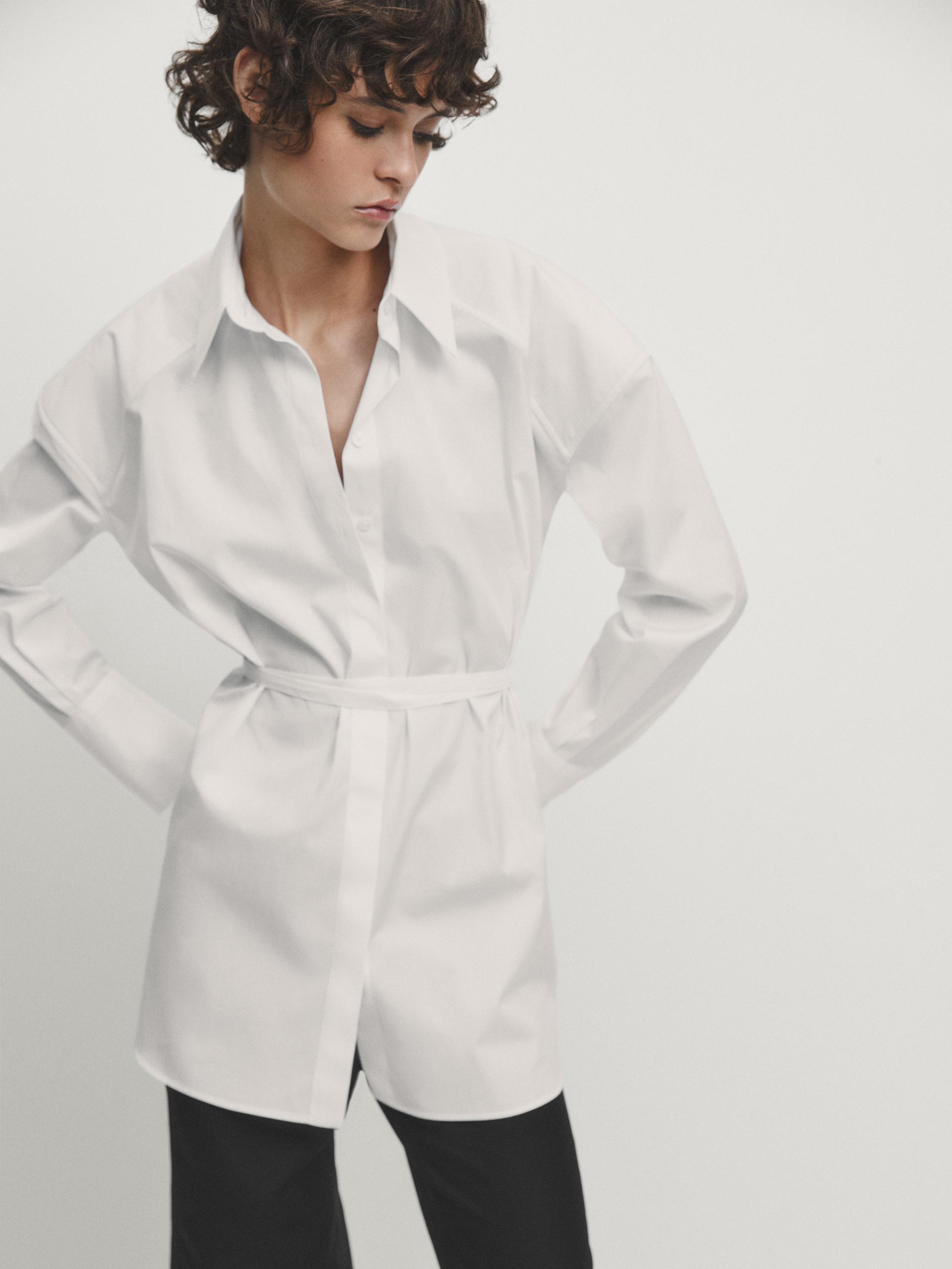 Shirt with shoulder detail - Studio - White | ZARA United States