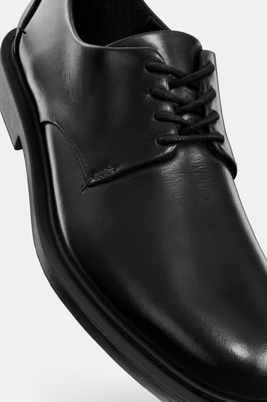 DERBYS EN CUIR À LACETS - Noir de Zara - Image 5