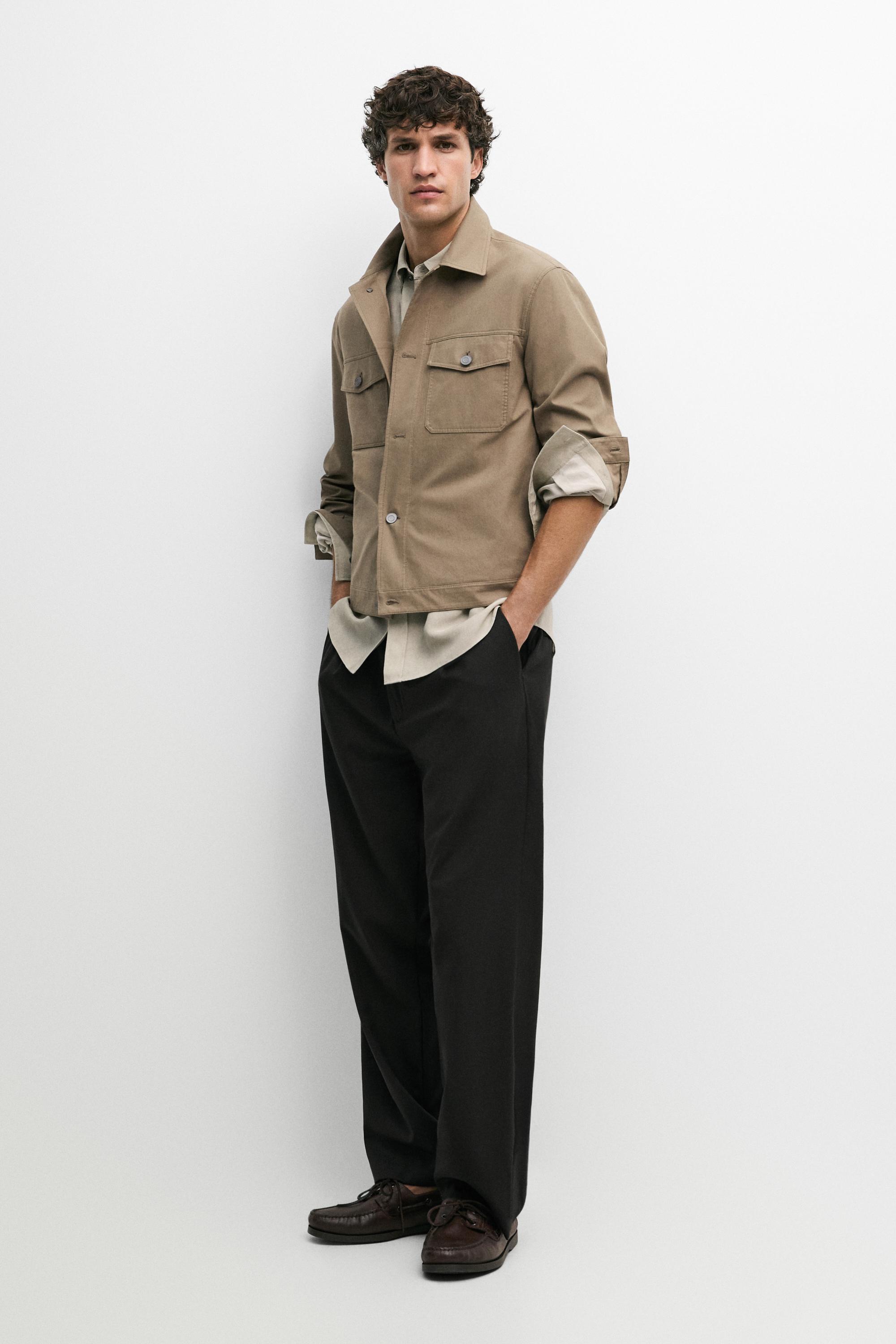 Double pocket trucker jacket - taupe brown | ZARA United States