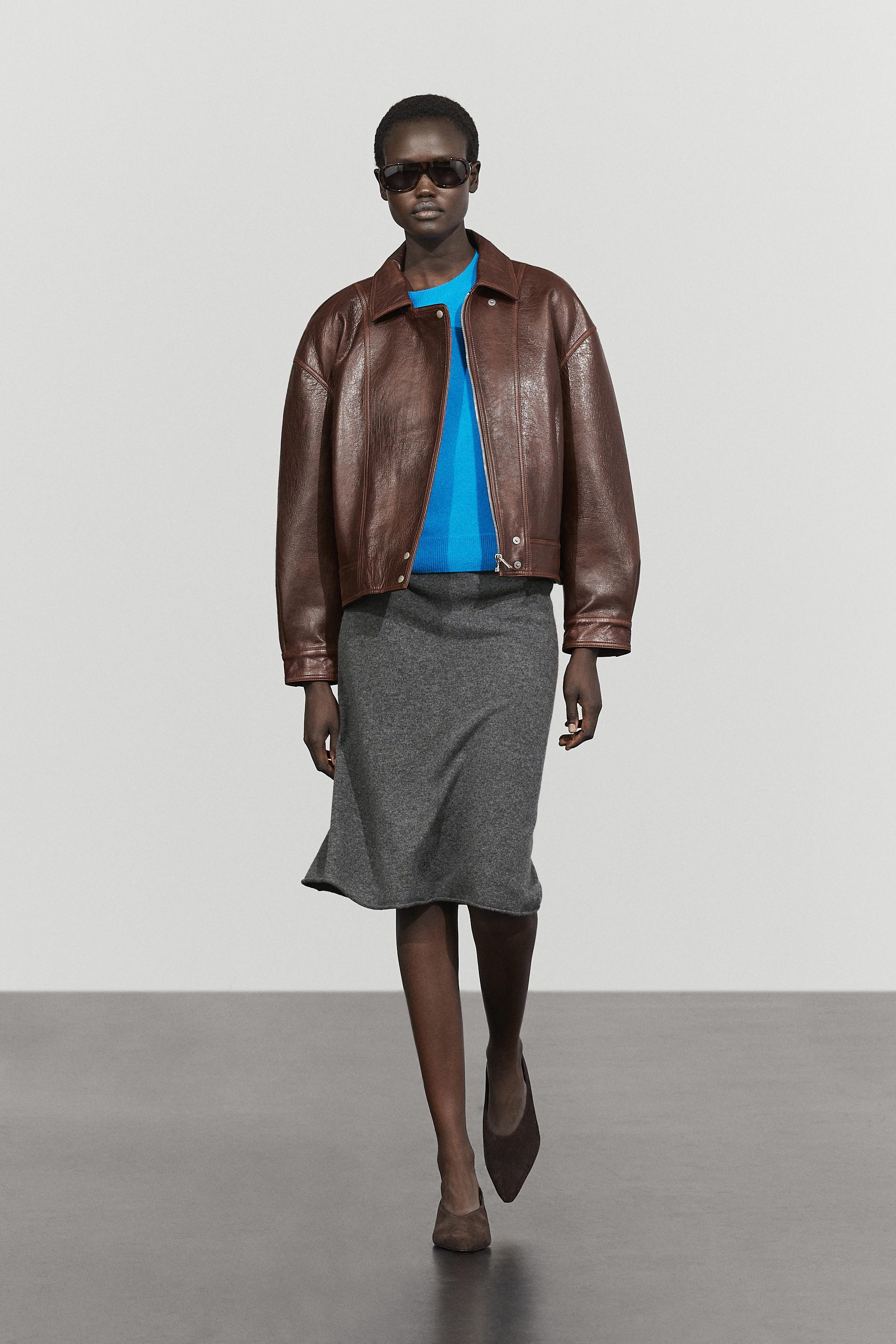 Jupe en maille mélangée de laine, total look