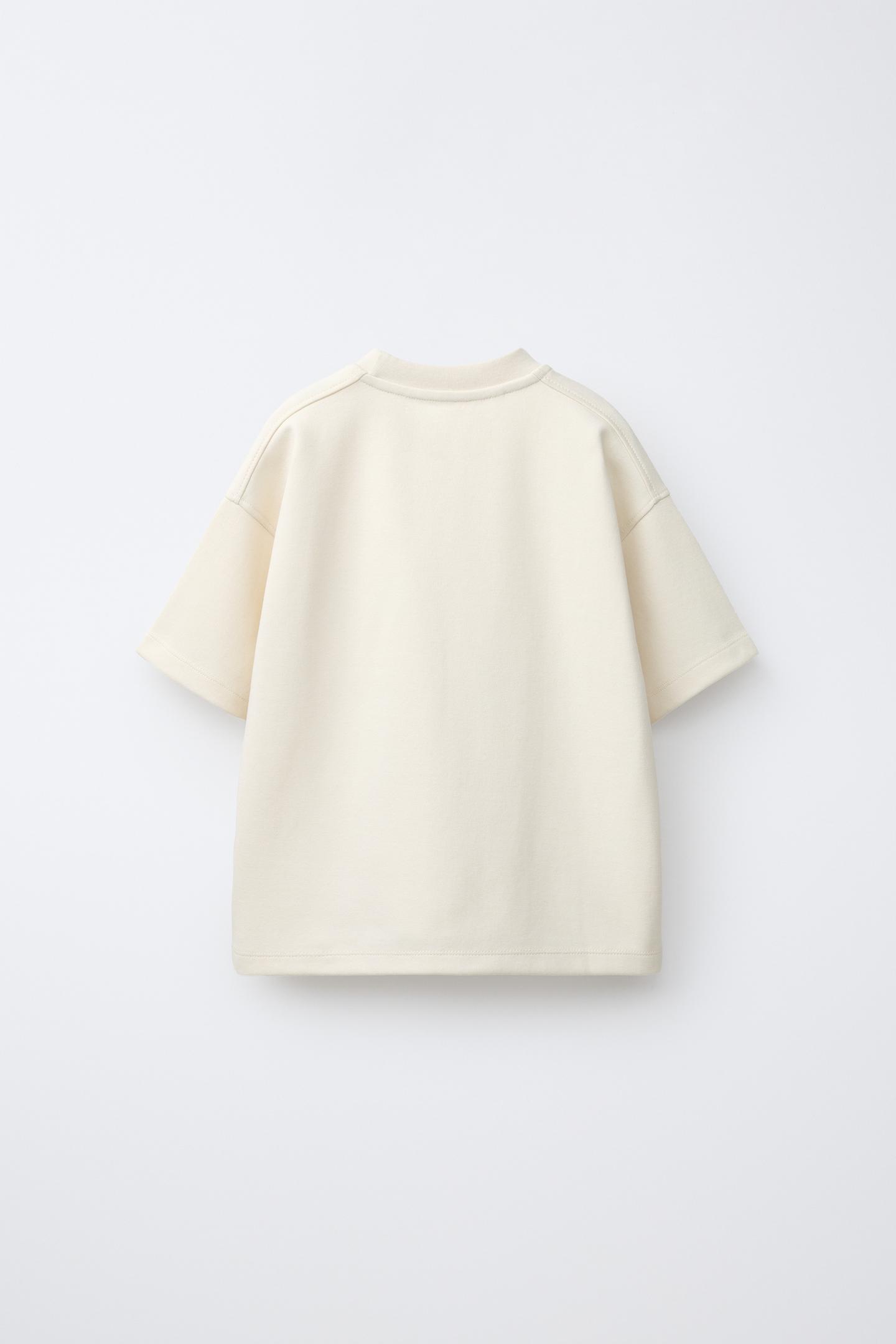 Детский комплект Zara Interlock T-SHIRT and Bermuda Shorts Set, цвет: Экрю — фото 4