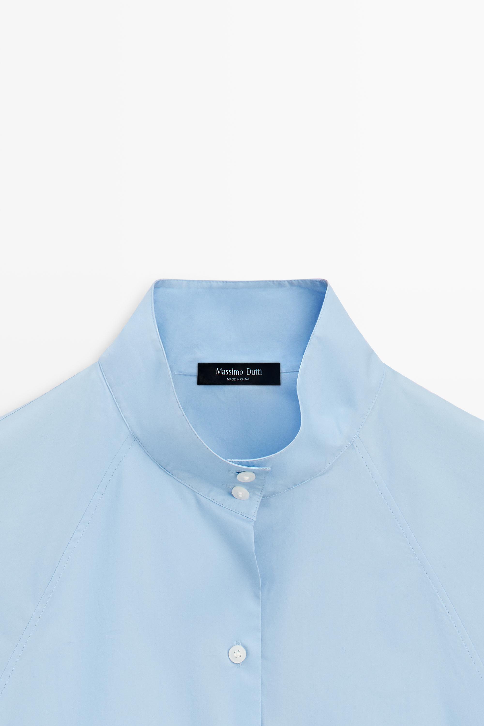 Chemise en popeline avec col fantaisie