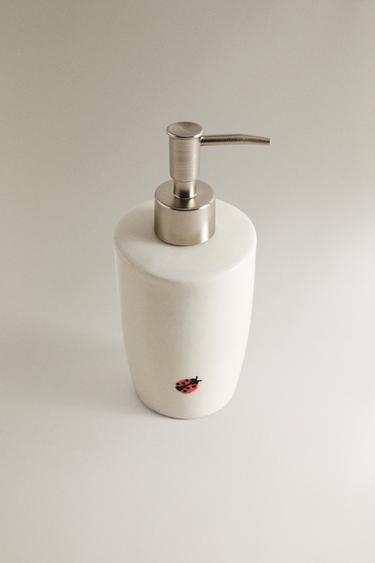 LADYBUG CERAMIC SOAP DISPENSER — Beige 2