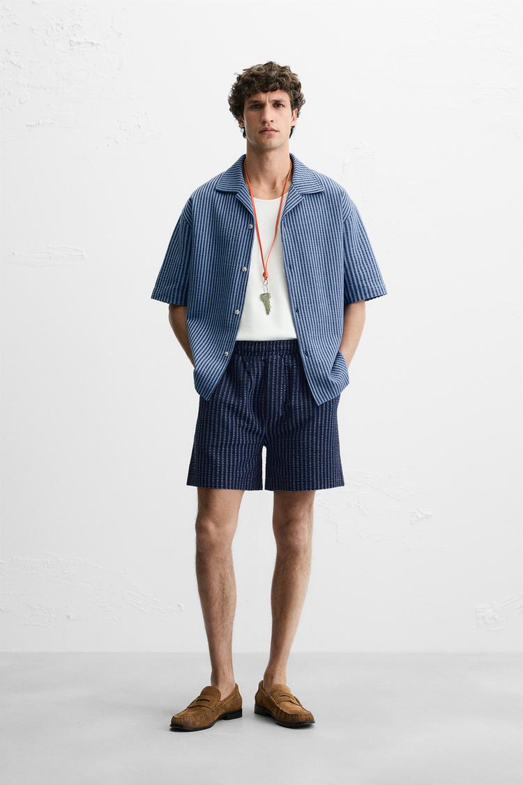Relaxed Shorts in Navy Tartan