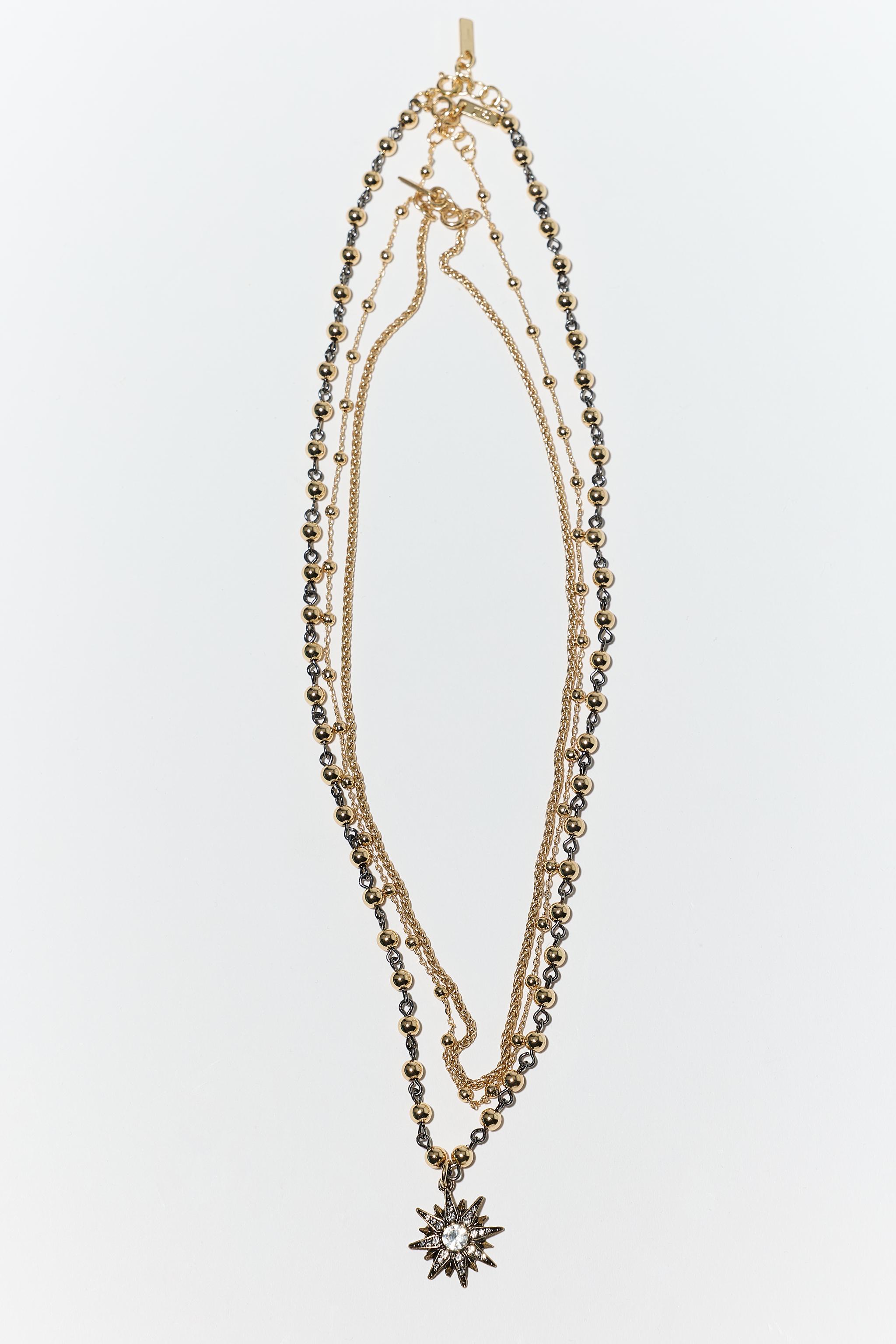 3-PACK OF MIXED CHAIN STAR NECKLACES