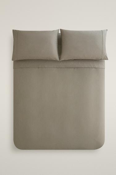 (300 THREAD COUNT) PERCALE COTTON DUVET COVER - Taupe grey by Zara