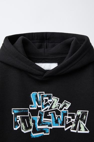 GRAFFITI HOODIE - Black by Zara