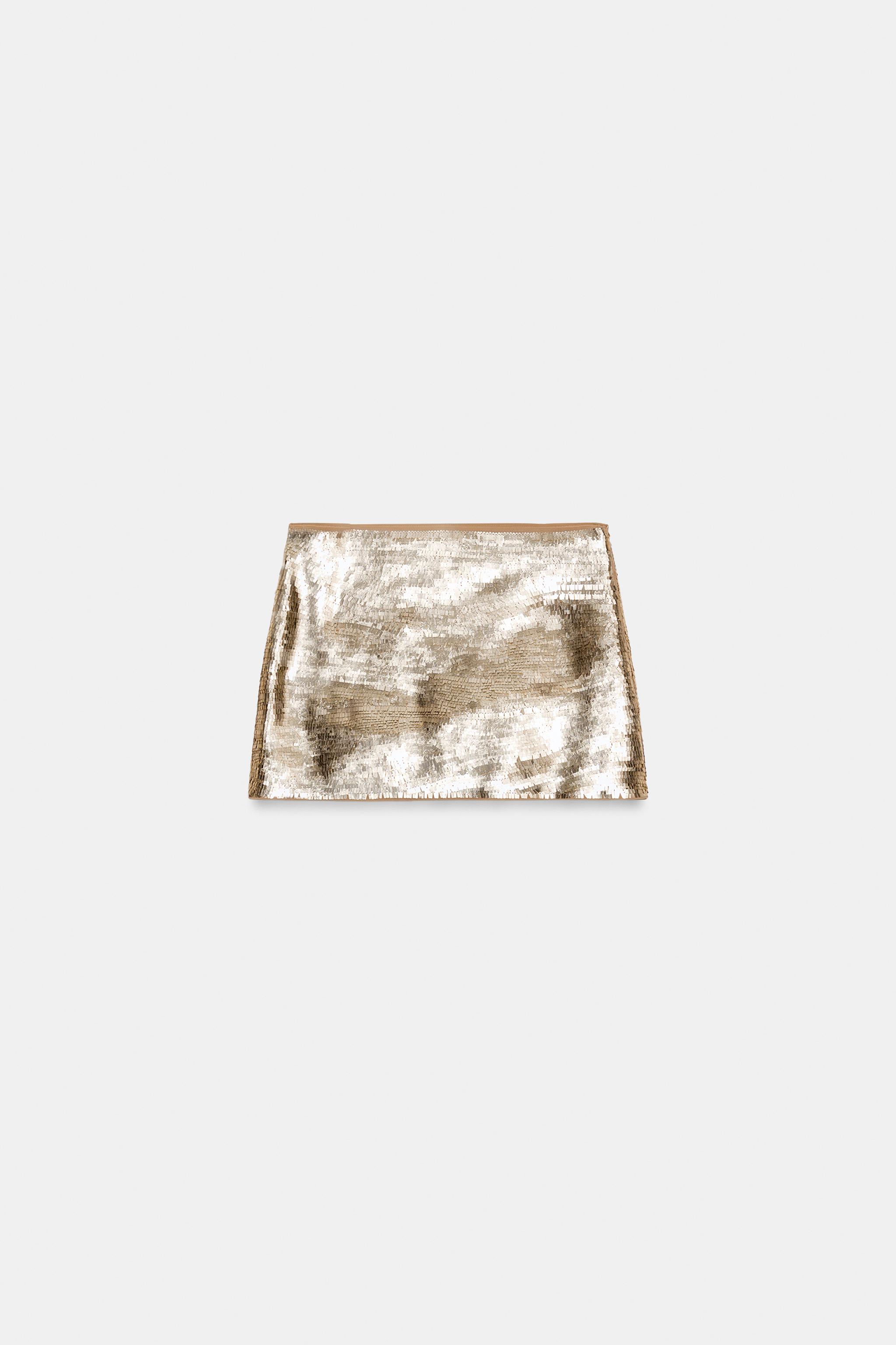 Женские юбки Zara SEQUIN MINI SKIRT — фото 4