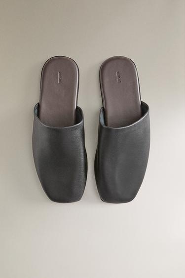 CHAUSSONS OUVERTS À L’ARRIÈRE CUIR - Noir de Zara - Image 2
