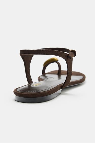 SANDALS WITH METAL DETAIL - Brown by Zara - Image 5