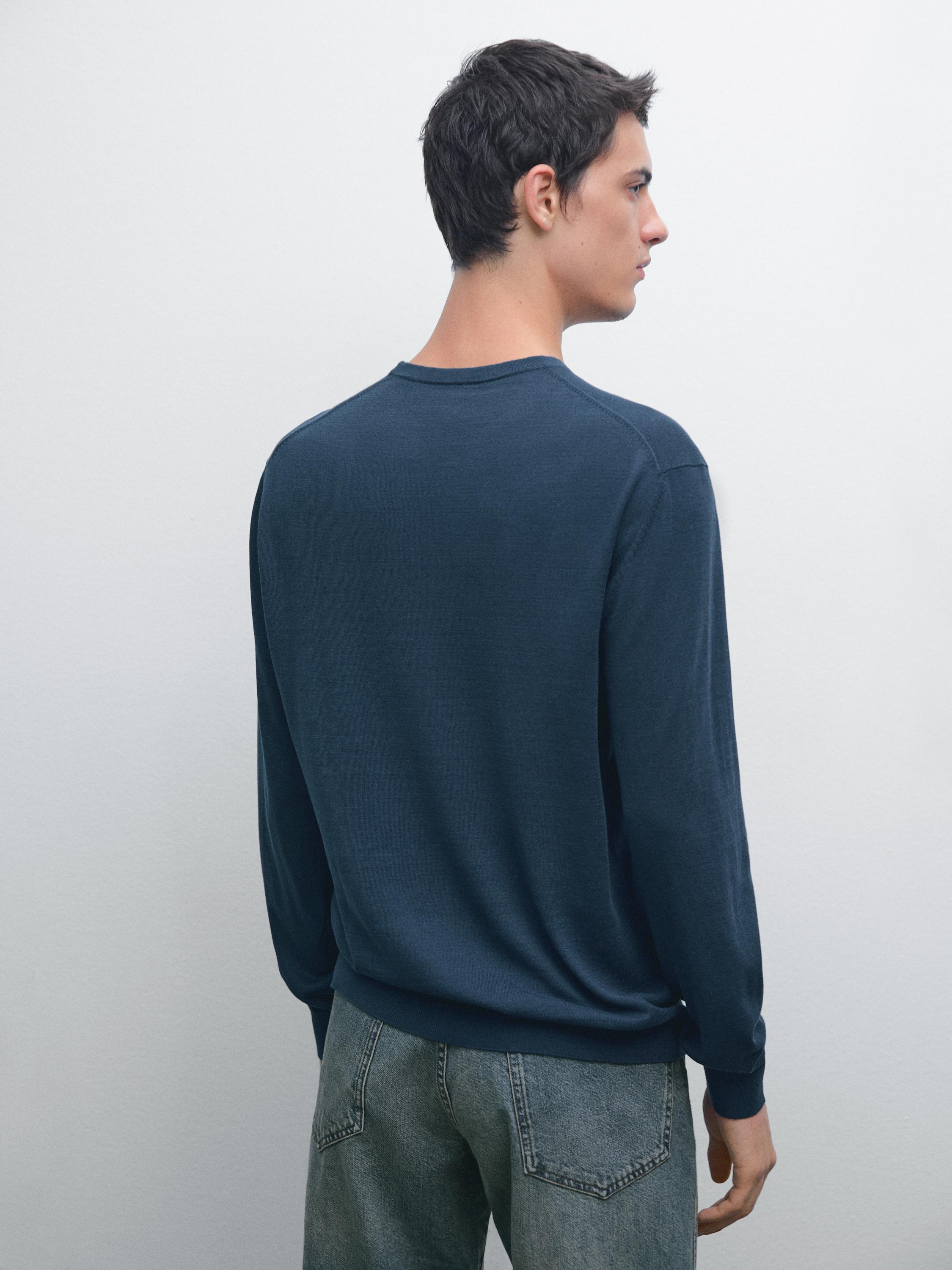 Pull en coton et soie mélangés
