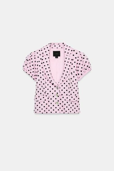 SHORT POLKA DOT JACKET - Light pink by Zara - Image 5