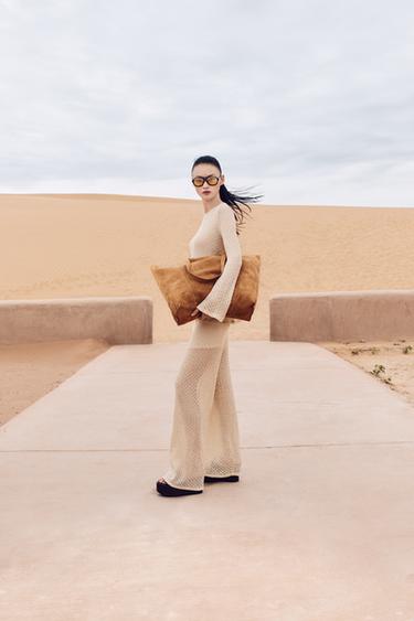 Zara 金屬紗線罩衫上衣 - 金黃色