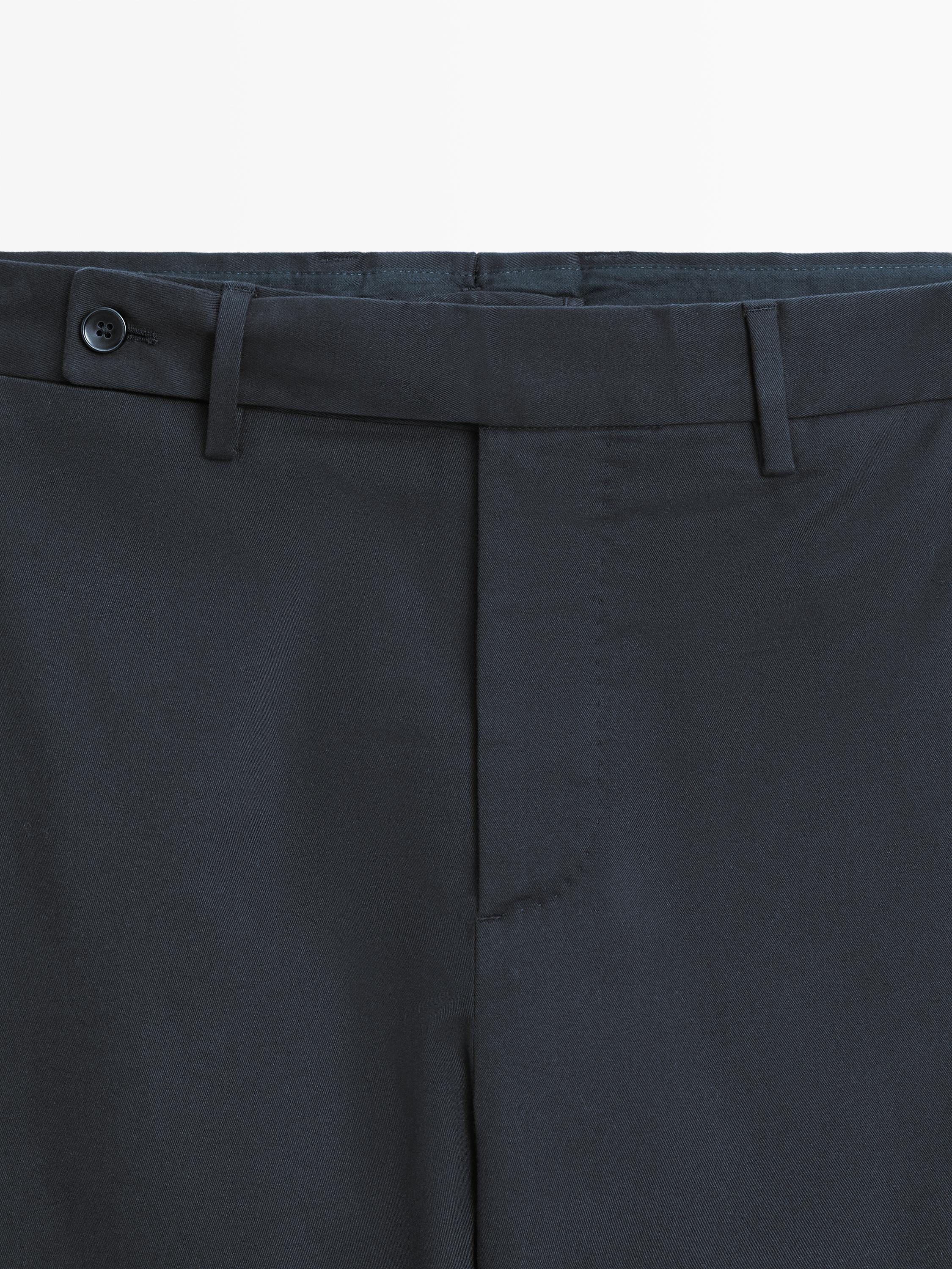 Cotton blend twill trousers