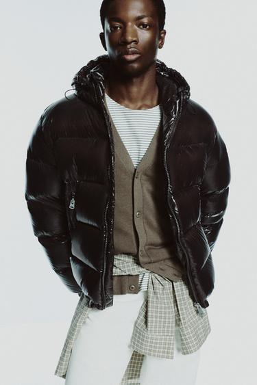 Zara VODOOTPORNA JAKNA SA 100% PERJEM – Smeđa