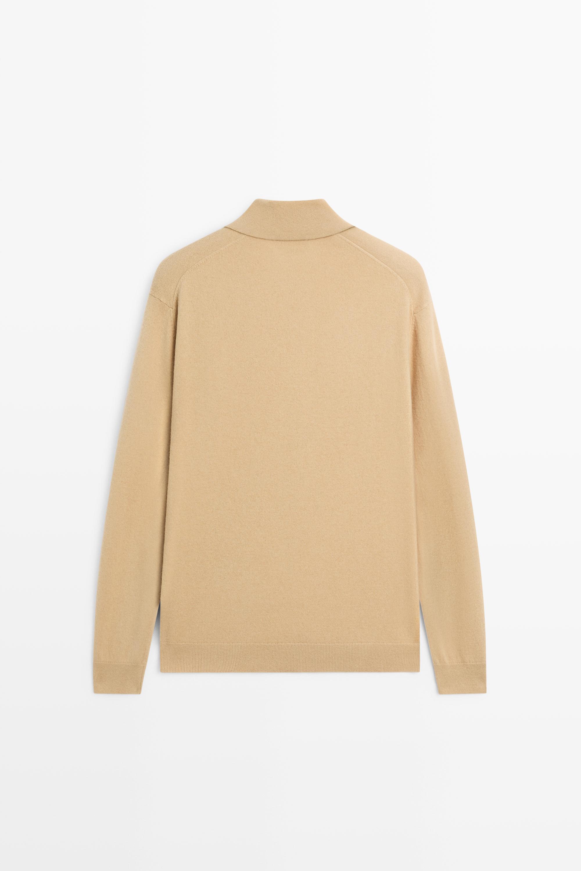 100% wool knit polo sweater