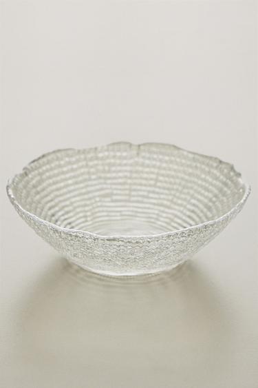 Zara GLASS BOWL WITH RAISED DESIGN - Transparent